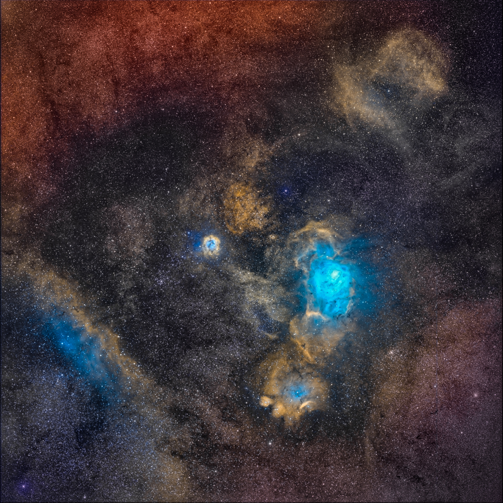 Trifid And Lagoon Nebulae Telescope Live